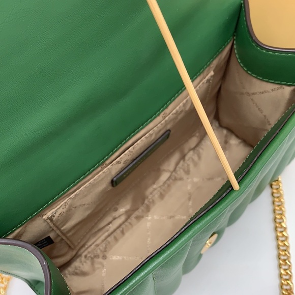 MICHAEL KORS MEDIUM FLAP CHAIN
SHOULDER CROSSBODY BAG FERN
GREEN COLOR - Picture 13 of 16